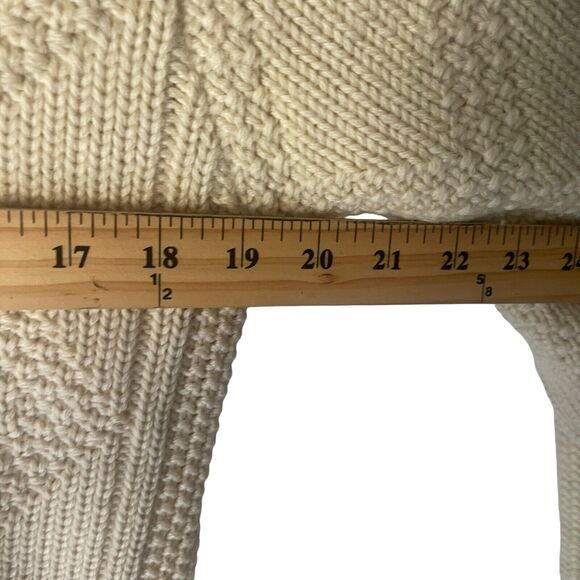 ALPS Vintage Men's Medium Ivory Chunky Knit Grandpa Sweater Crew Neck Sweater - Picture 7 of 8